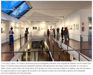 El Consorci de Museus acerca la fotografa a Alicante como lenguaje de reflexin con el Festival Ojos Rojos