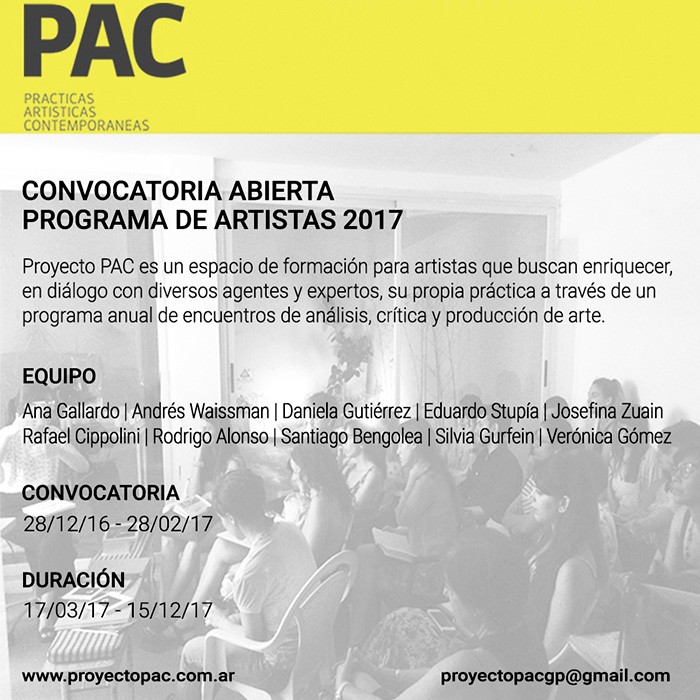 PAC Programa de Artistas 2017