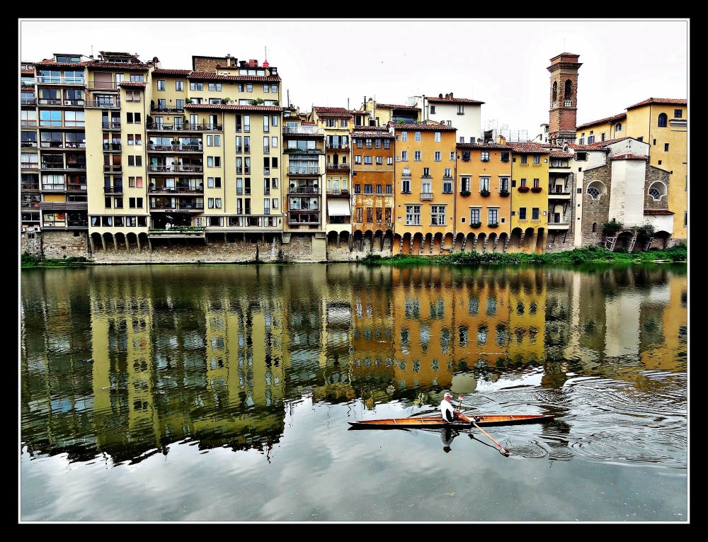 "Navegando por el Arno en Florencia" de Fernando Bordignon