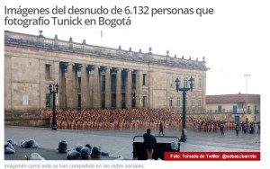Imgenes del desnudo de 6.132 personas que fotografo Tunick en Bogot