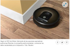 Además de limpiar, la aspiradora robótica Roomba podría espiarte