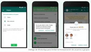 WhatsApp impedirá añadir a usuarios a grupos sin consentimiento