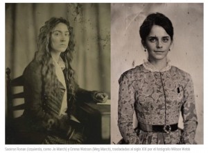 Las actrices de `Mujercitas`, retratadas con tcnicas fotogrficas del siglo XIX