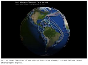 Internet: este mapa 3D muestra los 426 cables submarinos que conectan pases y continentes