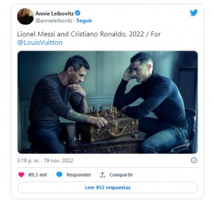Leibovitz retrata a Messi y Ronaldo jugando al ajedrez en la que posiblemente sea la foto ms cara del Mundial