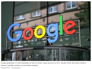 Sigue el ajuste: Google anuncia el despido de 12.000 empleados, casi la misma cantidad que Microsoft ayer
