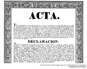 Argentina recupera un impreso original de su acta de Independencia de 1816
