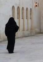 Walking in her abaya