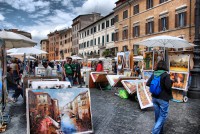 Artistas en Piazza Navona