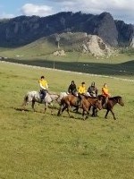 Jinetes campo Mongolia