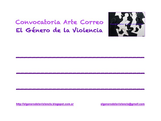 Convocatoria de Arte Correo El Gnero de la Violencia  El Manto Violeta