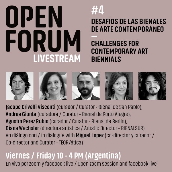 arteBA Open Forum Livestream - Desafos de las Bienales de Arte Contemporneo