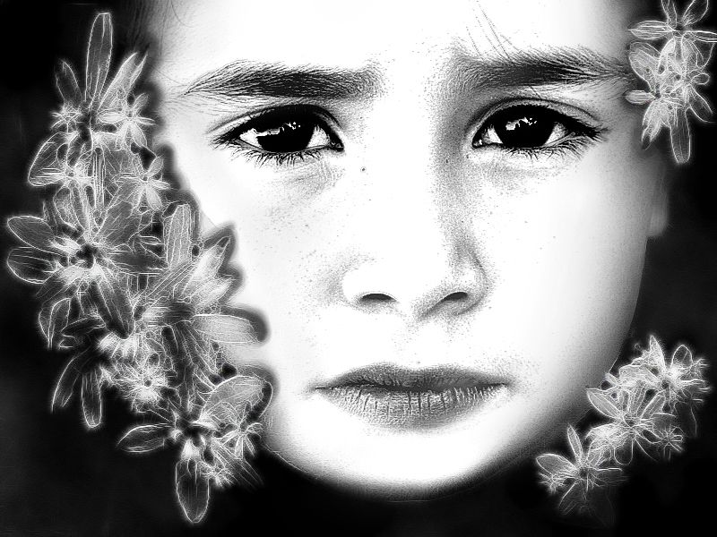 "Retrato con flores" de Eli - Elisabet Ferrari