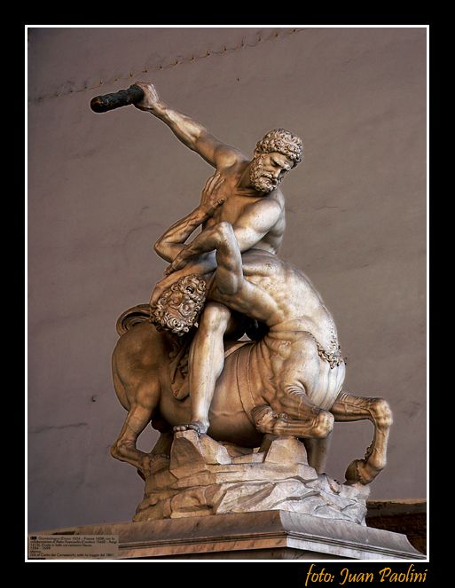 "HRCULES EN LUCHA CON EL CENTAURO -Mrmol-Florenci" de Juan Antonio Paolini