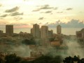 niebla fumigena en la ciudad