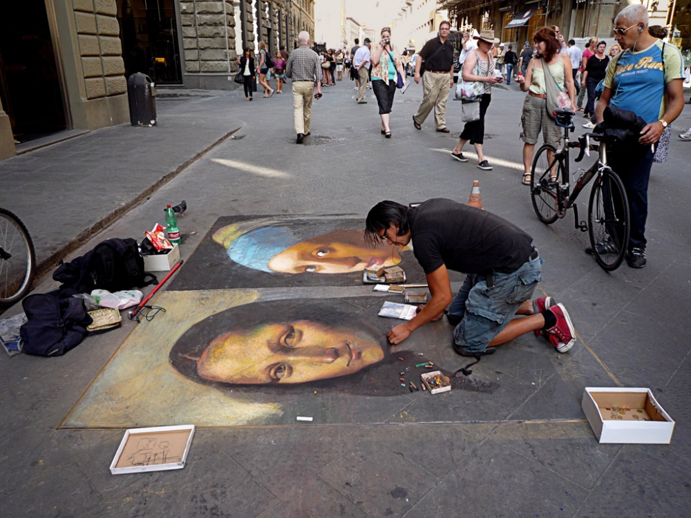"Artista callejero en Florencia" de Ricardo S. Spinetto
