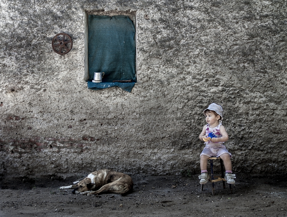 "La nena, el perro y la ventana (versin 2)" de Fernando Buezas