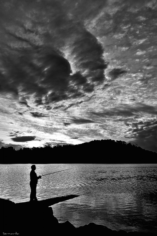 "El pescador solitario II" de Bernarda Ballesteros