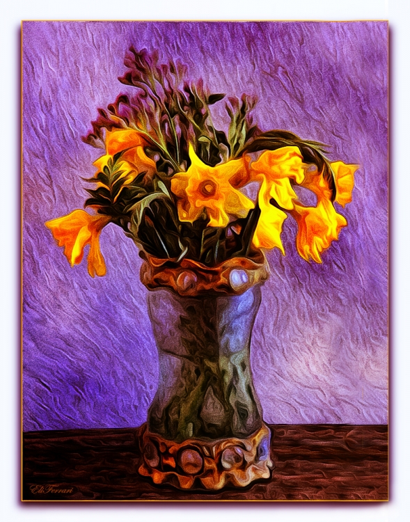 "Narcisos en el florero" de Eli - Elisabet Ferrari