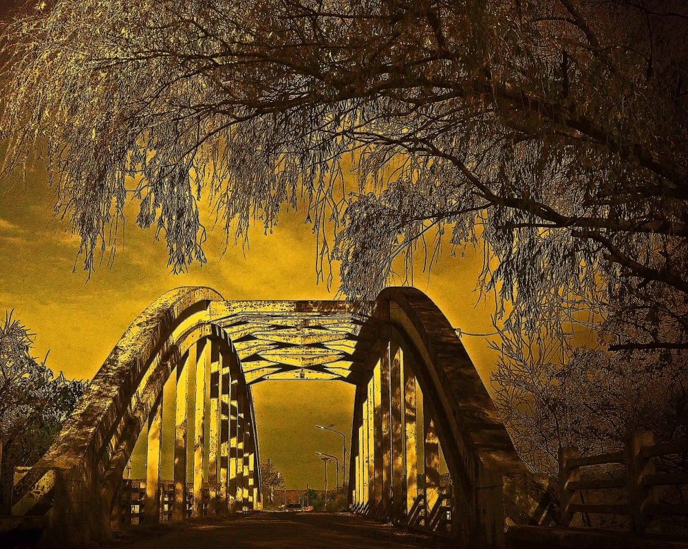 "Puente al atardecer" de Mercedes Pasini