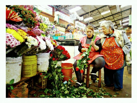 "La charla entre la vendedora de flores y su vecina" de Ana Maria Walter