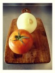 Cebolla cabezona y tomate