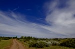Camino y nubes patagnicas