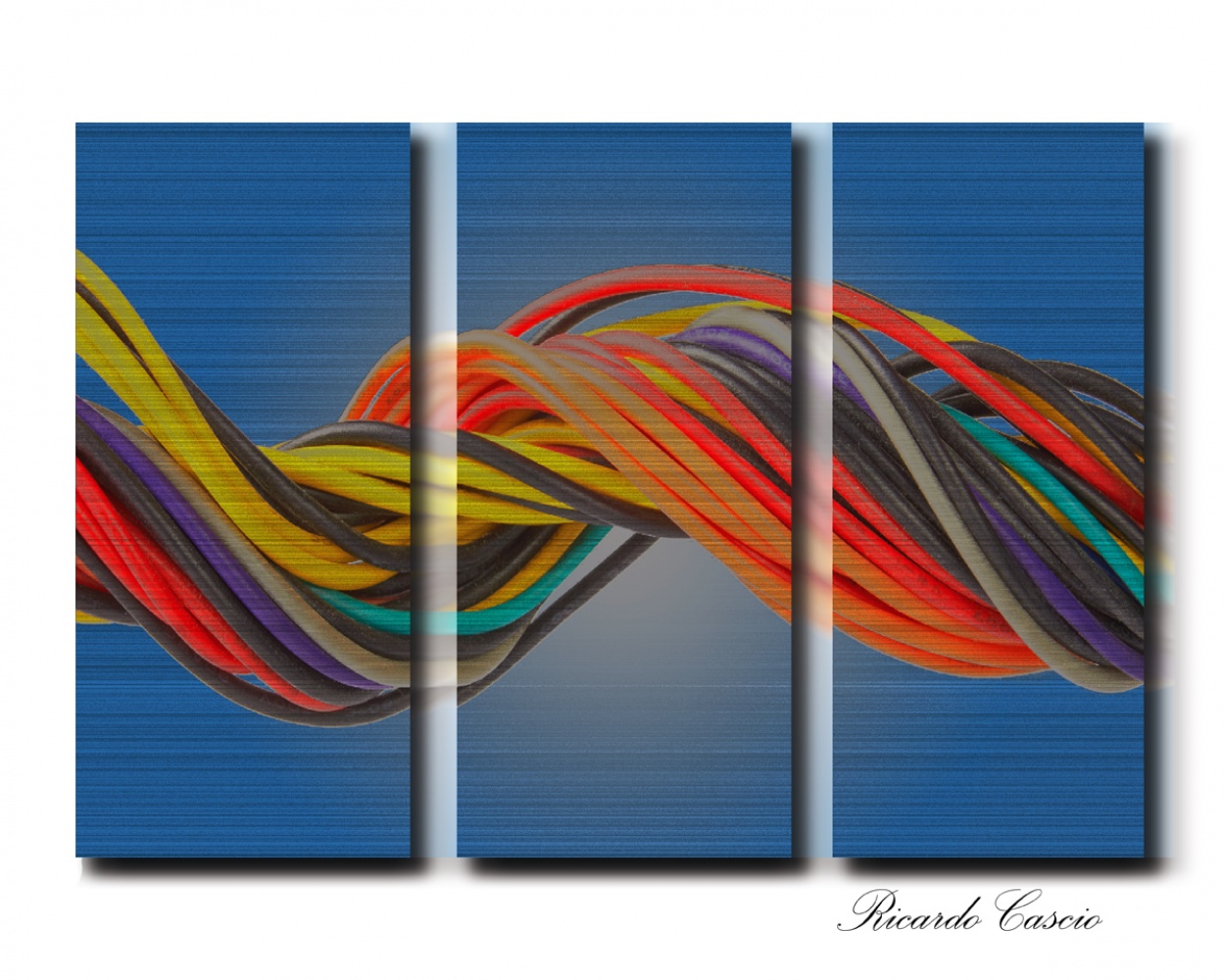 "TRIPTICOS (abstracto con cables)" de Ricardo Cascio