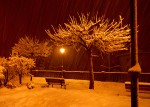 nevando por la noche