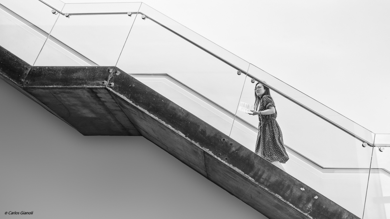 "Mujer y escalera" de Carlos Gianoli