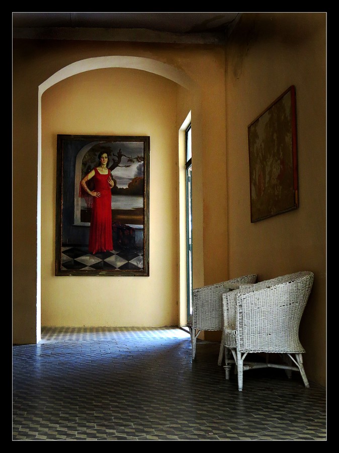 "La dama del vestido rojo." de Dante Murri