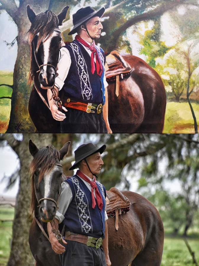 "Gaucho con su caballo" de Gustavo Hernan Herrera