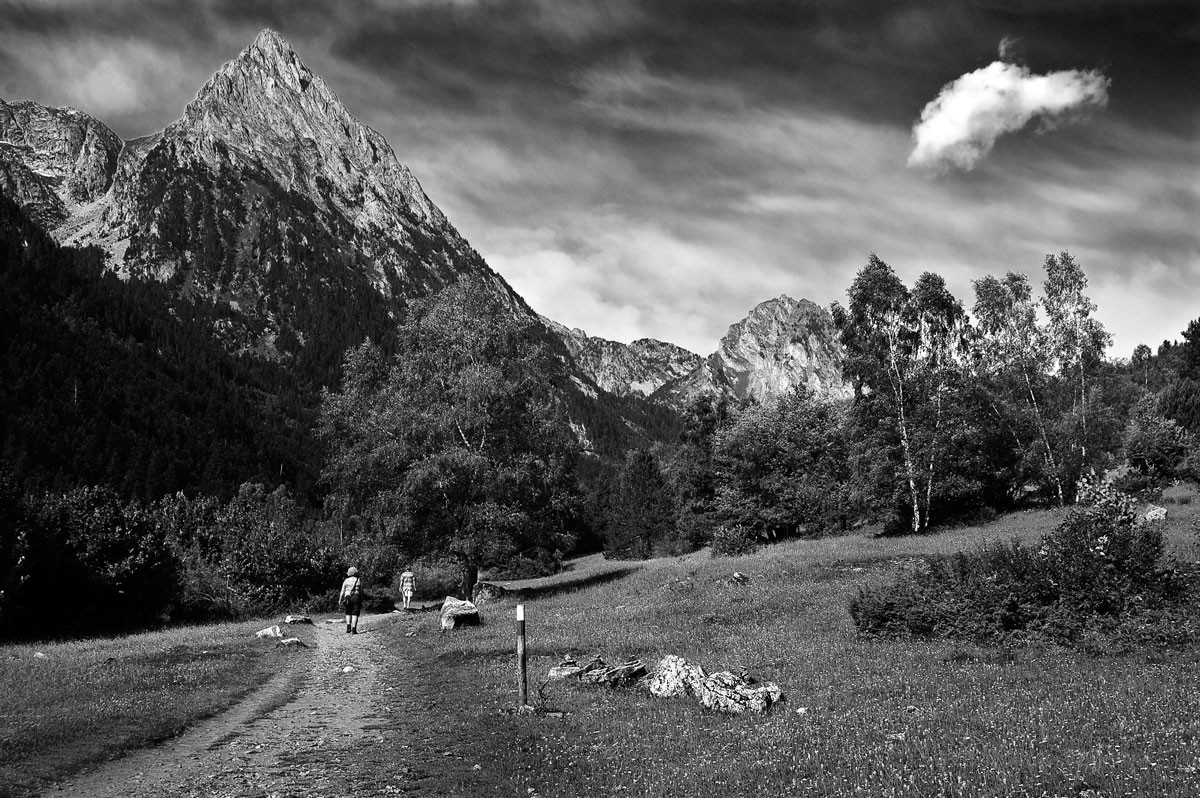 "Subiendo a Aiges Tortes (Pirineos, varano 2009)" de Joan Arana