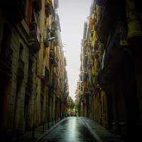 Hmeda calle de Barcelona