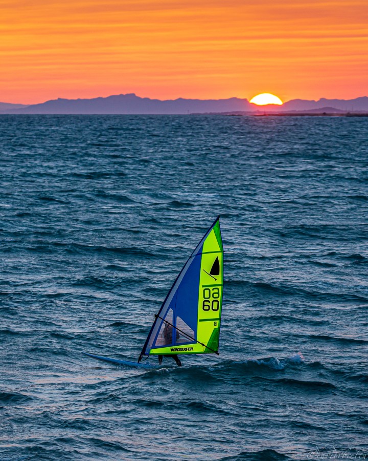 "windsurfing at sunset" de David Roldn