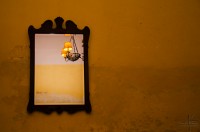 Demi-lampe dans le miroir