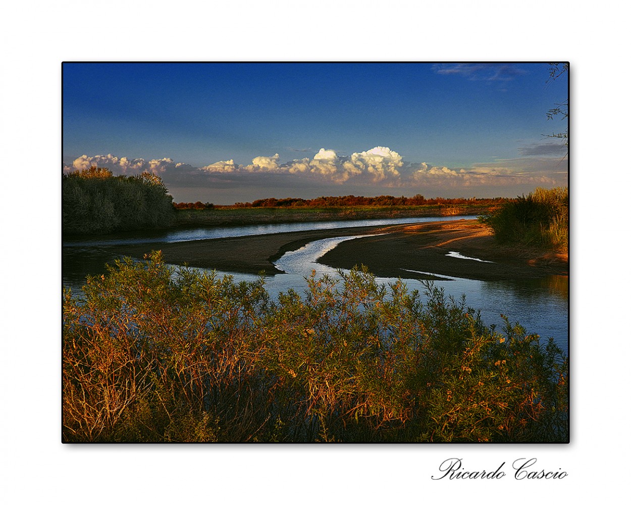 "Ocaso sobre el rio Colorado" de Ricardo Cascio