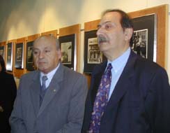 Luis Morilla y Edgardo Filloy, presentando la muestra