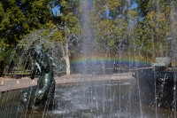 Arco iris en la fuente