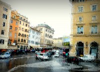 Intensa lluvia en Roma.