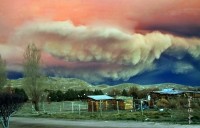 nubes de cenizas sobre Junin de los Andes